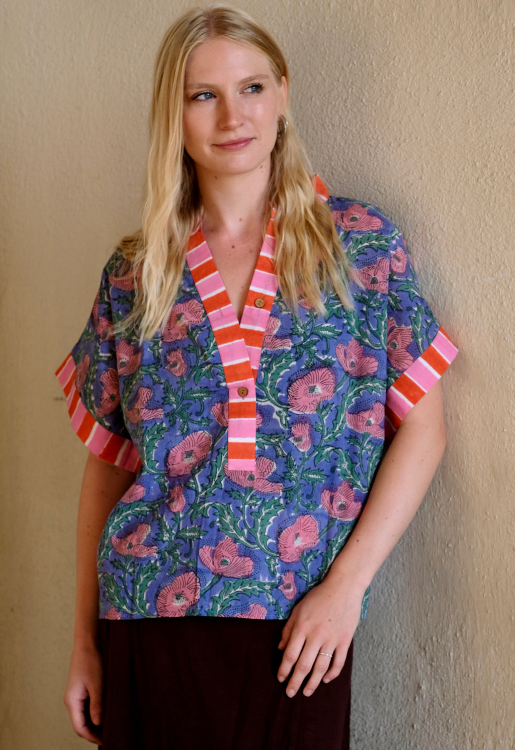 Chemise femme coton imprimé bloc Jaipur – Pétalia | Farnoo