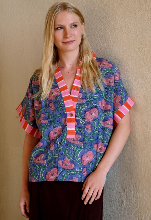 Chemise femme coton imprimé bloc Jaipur – Pétalia | Farnoo