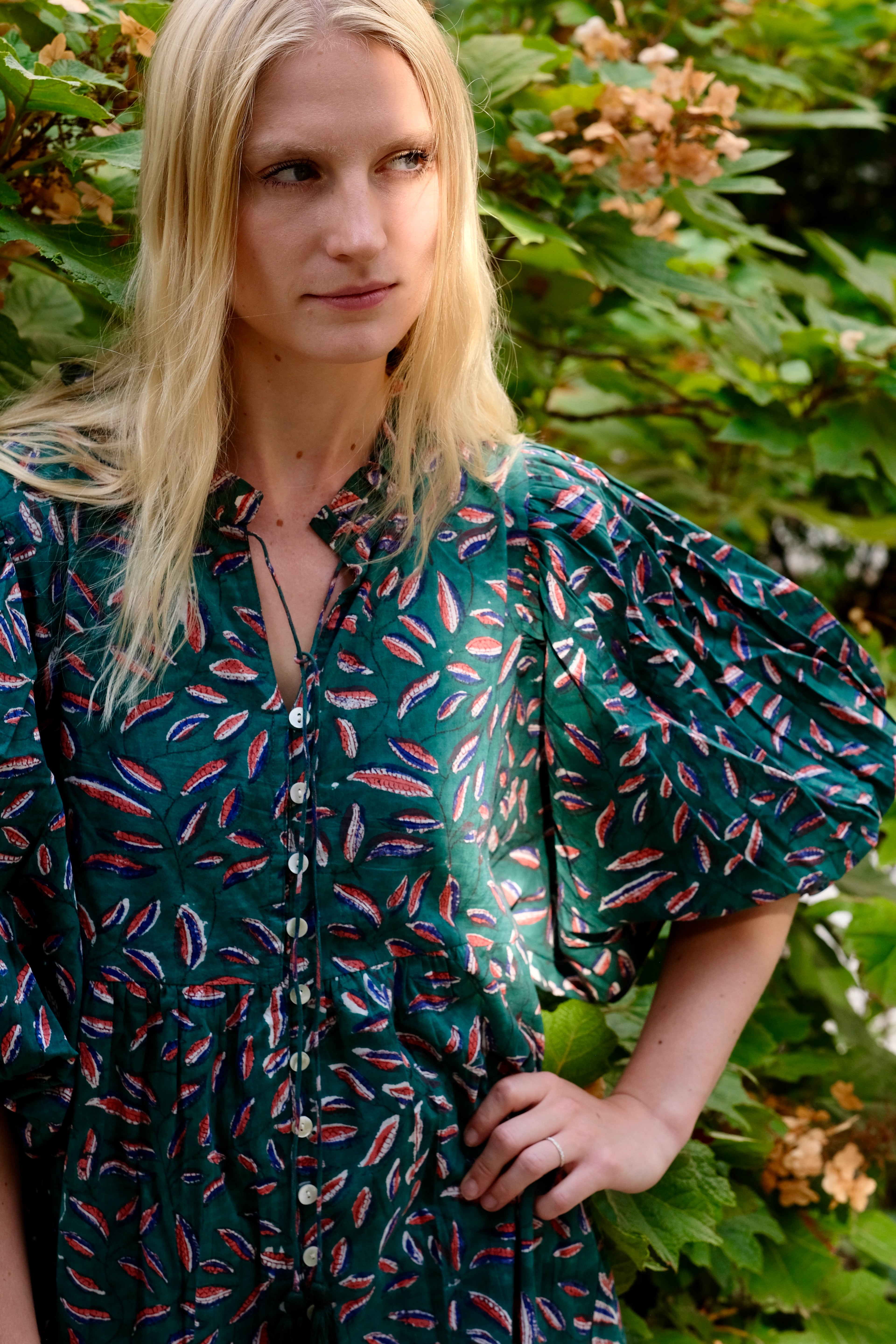Robe longue femme coton imprimé bloc – Charme | Farnoo