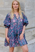 Robe courte femme voile coton imprimé bloc – Naïa | Farnoo